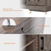 Meuble TV ferme moderne 3 en 1 pour TV jusqu'à 85 "Centre de divertissement en bois avec rangement ouvert pour table console de salon