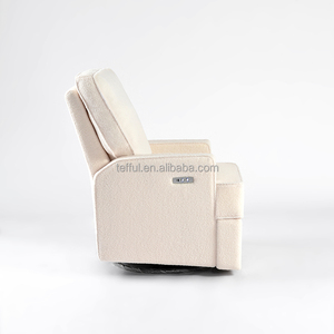 Sillón reclinable electrónico giratorio con función de balanceo y port USB en tela Boucle - Product Image 6