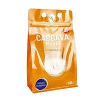 Sachet Doypack à fond plat imprimé sur mesure avec fermeture éclair pour l'emballage de riz, maïs, manioc et farine de blé