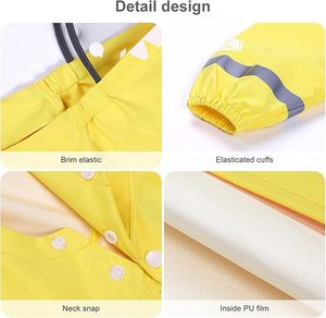 Imperméable pour enfants en dessin animé 3D Veste de pluie pour tout-petits pour garçons et filles - Product Image 4