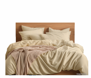 Juego de Edredón Queen de Lujo Moderno Fenden, 100% Algodón Peinado Jacquard, Sólido, 900 Hilos, Transpirable, Ultra Suave, 5 Piezas, Funda de Almohada de 43 cm - Product Image 1