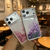 Coque de téléphone OEM DIY antichoc en TPU avec paillettes liquides et sable mouvant pour iPhone 18 17 16 15 14 13 Series Pro Max