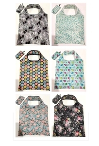 <b>Folding</b> Polyester Letter Pattern Shopping <b>Bag</b> with Shoulder Strap for Advertising Supermarket Use Green Tote - Product Image 4