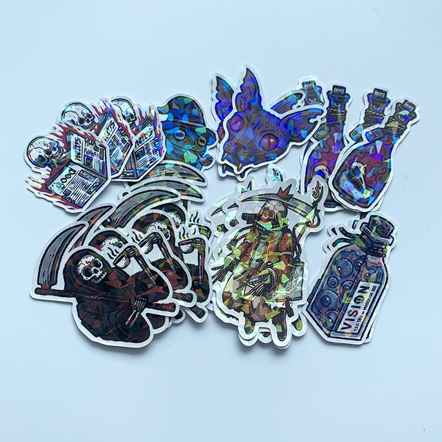 Customized Decorative Laptop Reflective Hologram Label Vinyl Laser Holographic Stickers for Promotion