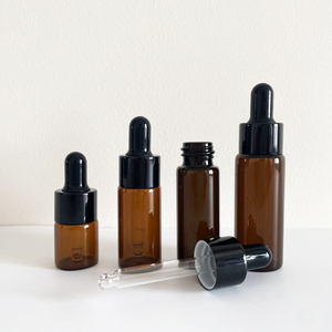 Xi lanh rỗng <span class=keywords><strong>5ml</strong></span> 10ml 15ml 20ml 30ml 1oz 50ml 100ml màu nâu hổ phách tinh dầu biểu bì Nitrile chai thủy tinh nhỏ giọt Có Nắp - Product Image 4