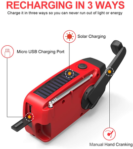 Di động năng lượng mặt trời-Powered Internet đài phát thanh cầm tay <span class=keywords><strong>Dynamo</strong></span> Máy phát điện Crank Kit noaa Cảnh báo thời tiết ngoài trời thiên tai cần thiết - Product Image 6