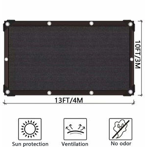 Tenda a <span class=keywords><strong>Vela</strong></span> Rettangolare Marrone in HDPE Intrecciato con Protezione UV e Bordi Nastrati per Giardino, Patio, Balcone, Gazebo, Campeggio - Product Image 5