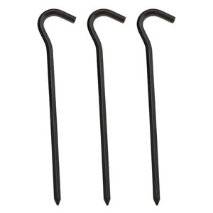 Piquets de tente demi-circulaires en alliage d'aluminium en forme de point d'interrogation, 18 cm, avec poignée en D, toutes saisons, accessoire de camping extérieur, piquet de jardin, <span class=keywords><strong>noir</strong></span> - Product Image 4