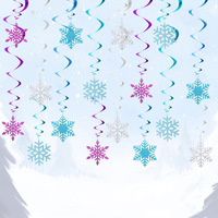 8 Stück Retro Winter Schneeflocken Glitzer PET-Material Hängende Wirbel-Streamer für Festivals Feiertage Babyparty Innenbereich