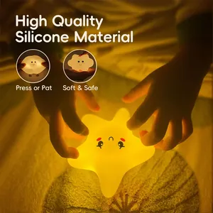 Lampe murale LED <span class=keywords><strong>rechargeable</strong></span> en silicone, veilleuse <span class=keywords><strong>lune</strong></span> pour bébé, intensité réglable, portable, mignonne, pour chambre d'enfant, décorative, à fixer - Product Image 3