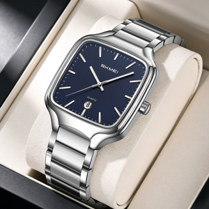 Reloj de Pulsera de Cuarzo para Hombre, Diseño Cuadrado Simple, Tres Agujas, Esfera de 38 mm, Acero Inoxidable Hecho a Medida, Resistente al Agua 3ATM, Estilo Ejecutivo - Product Image 1