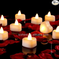 Pétales de rose artificiels, kit de 50 bougies chauffe-plat LED en forme de cœur, décoration écologique en plastique pour la maison, pour anniversaire, mariage