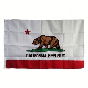 Drapeau de l'État de Californie 3x5 pieds brodé, fabriqué aux États-Unis, durable, pour les industries automobile, éducative et d'assurance - Product Image 2
