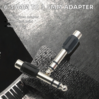 Revolution Connecteur de câble AUX en alliage personnalisé 3.5mm femelle vers 6.35mm mâle Adaptateur de prise TRS avec casque en laiton 1P Microphone