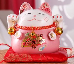 Tirelire commerciale 4 pouces Décoration d'entreprise Porcelaine 10*11*11cm Figurine Cadeau Céramique Fortune Lucky Cat <span class=keywords><strong>Maneki</strong></span> <span class=keywords><strong>Neko</strong></span> 4.5 pouces - Product Image 5