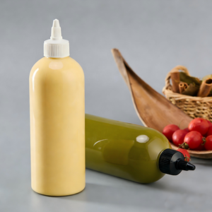 ขวดบอสตันขนาด 500 มล. 16 ออนซ์ ขวด PET เกรดอาหารสำหรับบรรจุน้ำมันมะกอกและมายองเนส พร้อมฝาเกลียว ขายส่ง - Product Image 2