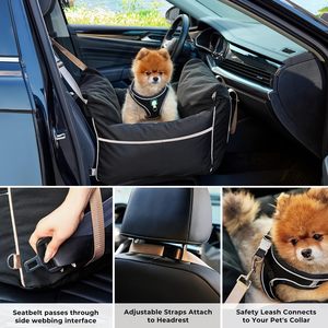 Memory-Schaum-Füllung Wasserdichtes Haustier-Sitzbett mit Clip-On Sicherheitsleine Reise-Tragetasche für Auto - Product Image 3