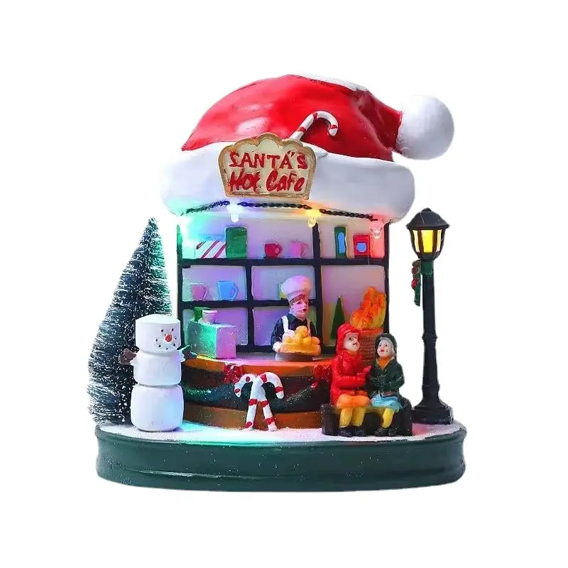 2022 Amazon Glowing Music House Cafe Hut Christmas Ornaments Home car decoration gifts