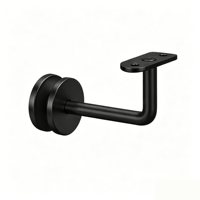 Support d'angle réglable moderne noir en acier inoxydable 316L pour main courante de escalier à tube rond ou carré