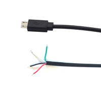 Câble Micro B USB 2.0 personnalisé vers extrémité ouverte NC 28AWG 4 cœurs Câble Micro USB Tresse Blindage Utilisation pour ordinateur OEM