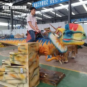 Amusement Park Animatronic Kiddie Ride Realistic Dinosaur Ride