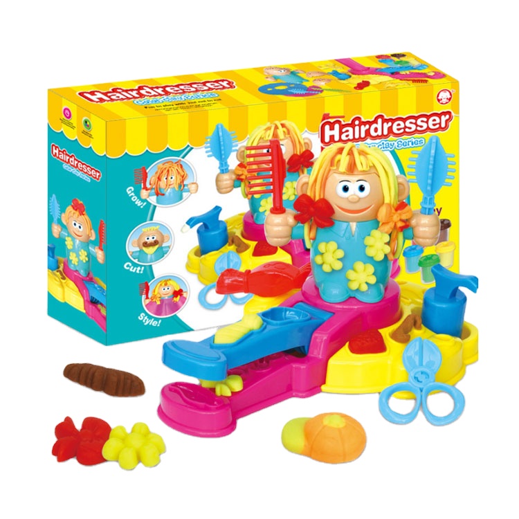 3D Парикмахерская глина сумасшедшая Парикмахерская тема пластилин набор инструментов Сделай Сам игрушка глина игрушки ролевые игры игрушка волос приносит радость коробка