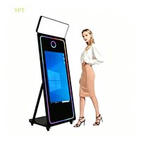 Promotion : Cabine Photo Miroir Tactile YPT 70 Pouces avec Appareil Photo, Verre Trempé Métallique, Wi-Fi/Bluetooth, Impression Instantanée et Télécommande