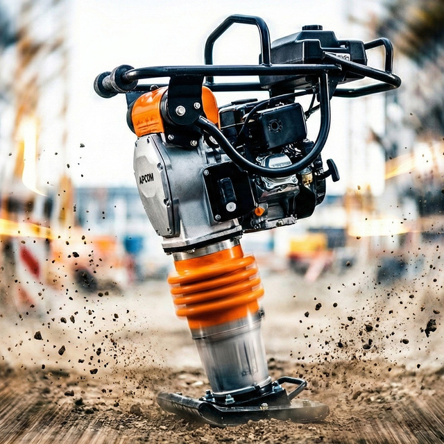 APCOM High Performance Soil Compactor Jumping Jack With PU Bellows 4-Stroke Gasoline Tamping Rammer for Road Repairing Projects