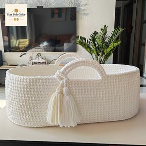 High Quality Eco-Friendly Portable Foldable Organizer <strong>Basket</strong> Hand-Woven Baby Cradle <strong>Mobile</strong> Newborn Diaper Changing Bed Fabric - Product Image 2