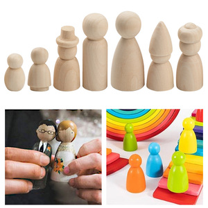 Muñecos de madera sin pintar de 39-80 mm, figuras artesanales para bricolaje, juguetes o adornos. - Product Image 2
