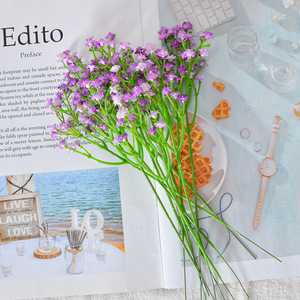 Fleurs artificielles Laixing Baby's Breath en caoutchouc souple, branche unique réaliste, pour décoration de mariage - Product Image 2