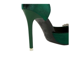 Chaussures à talons aiguilles sexy pour femmes, avec détails métalliques, couleur orange, talons fins, pour femmes, 2024 - Product Image 5