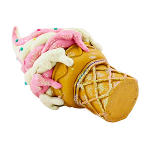 Vente en gros de pain soufflé à la main en PVC sol de Noël ornement personnalisé cornet de crème glacée desserts suspendus <span class=keywords><strong>boule</strong></span> de Noël et décoration d'arbre - Product Image 5