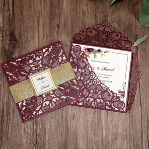 Tarjetas de invitación de boda de estilo real, sobres de lujo, venta al por mayor - Product Image 3