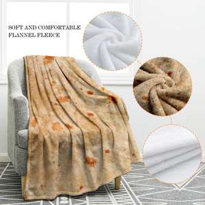 Couverture de jet de flanelle de polyester doux de luxe parfaitement enveloppe de nouveauté pour adultes enfants dessin animé floral pour l'emballage de tortilla de pizza - Product Image 6