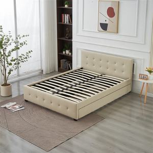 <span class=keywords><strong>Lit</strong></span> rembourré <span class=keywords><strong>de</strong></span> luxe au design moderne et minimaliste, avec <span class=keywords><strong>lit</strong></span> <span class=keywords><strong>gigogne</strong></span>, <span class=keywords><strong>lit</strong></span> confortable <span class=keywords><strong>de</strong></span> haute qualité disponible en tailles Queen, Double et Simple - Product Image 3