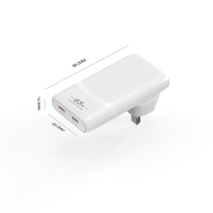 อะแดปเตอร์ GaN ขนาด 65W แบบบางพิเศษ 2 พอร์ต หัวปลั๊กแบบพับได้ มาตรฐาน EU สำหรับ MacBook Pro Max <span class=keywords><strong>XS</strong></span> สำหรับ <span class=keywords><strong>iPhone</strong></span> iPad สำหรับ Samsung สะดวกสำหรับแล็ปท็อป - Product Image 6