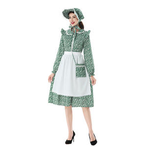 वयस्क औपनिवेशिक ऐतिहासिक पोशाक के लिए अग्रणी पोशाक विंटेज पुष्प प्रेयरी तीर्थयात्री गाँव कार्निवल पार्टी परी संगठनों - Product Image 3