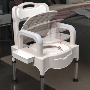 <b>Commode</b> <b>Chair</b> With Built In Potty Aluminum Frame For Disabled And Pregnant Women Toilet Seat Large Straight Body Multifunction - Product Image 4