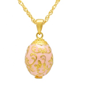 Joyería de las mujeres de Metal chapado en oro de moda de las niñas hechas a mano esmalte de Color ruso collar día de Pascua, <span class=keywords><strong>huevo</strong></span> de Fabergé <span class=keywords><strong>colgante</strong></span> - Product Image 1