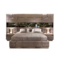 180*200 नरम कपड़े राजा आकार बेडरूम बिस्तर लक्जरी इतालवी डिजाइन बेडरूम फर्नीचर आधुनिक शैली किताबों की अलमारी चारपाई की अगली पीठ बिस्तर