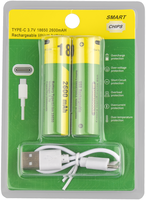 Baterai Lithium-ion 18650 V 3.7 mAh isi daya USB Port TYPE-C dengan kabel pengisi daya USB tipe-c isi ulang daya