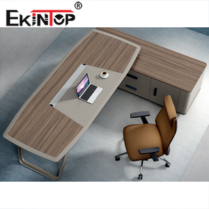 Modern Contemporary Office Furniture Set Large <strong>Rotating</strong> Executive Boss <strong>Desk</strong> Convertible Design - Product Image 2