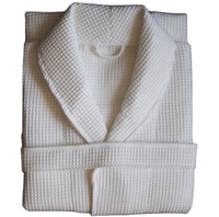 Peignoir en coton gaufré blanc à manches longues style kimono pour hommes et femmes, grande taille, personnalisé en usine, avec passepoil