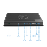 Panel PC industri layar sentuh, 15.6 inci kustom I5 CPU tanpa kipas senyap panas untuk mesin pengontrol CNC