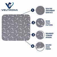 Tapis d'entraînement matelassé absorbant pour animaux de compagnie, motif os, anti-fuite, coins arrondis, plusieurs tailles de 30x30 à 80x90 cm