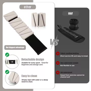 फैक्टरी मूल्य समायोज्य सिलिकॉन टखने और कलाई वजन 2lb और 4lb शक्ति प्रशिक्षण अभ्यास लोहे के साथ पहनने योग्य - Product Image 5