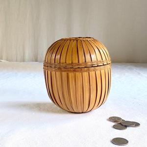 Cesta de Bambú Vintage China con Tapa, Caja Redonda Tejida a Mano para Almacenamiento, Caja de Té, Decoración Wabi Sabi, Proveedor OEM Vietnam - Product Image 1