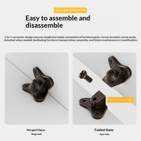 Accessoires de connexion trois-en-un non ouvrables pour meubles : support d'étagère papillon pour montage DIY de armoire, table, chaise, lit