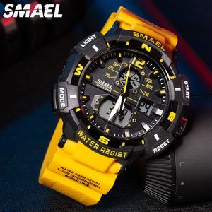 Reloj SMAEL 8045 para hombre, resistente al agua, de lujo, reloj de pulsera para hombre, movimiento de cuarzo, luz trasera LED Digital, cronómetro, alarma, reloj para hombre - Product Image 3
